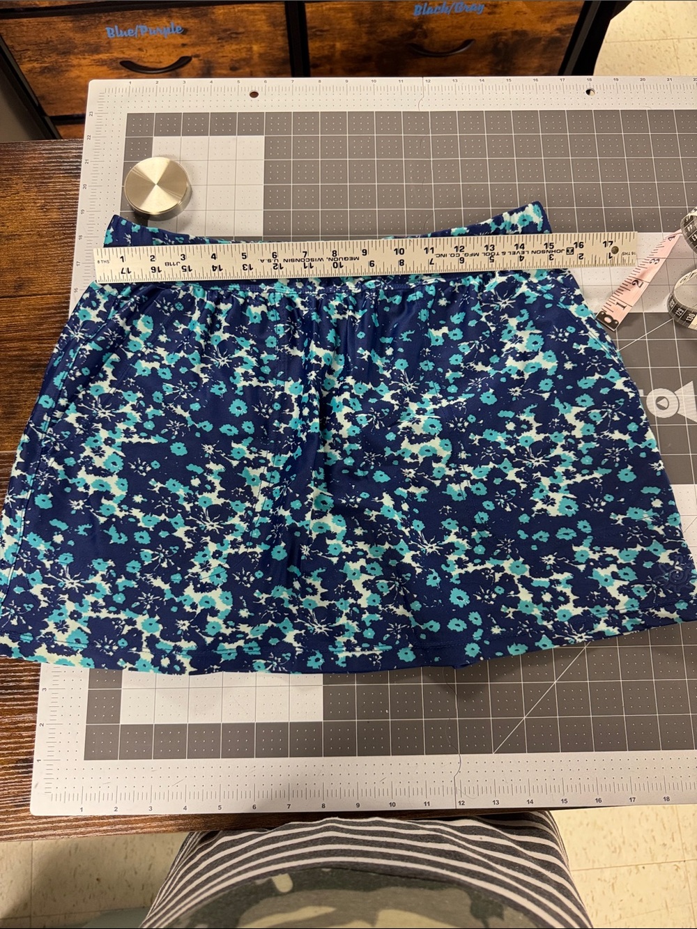 UV Skinz Floral Navy & Teal Swim Skirt
